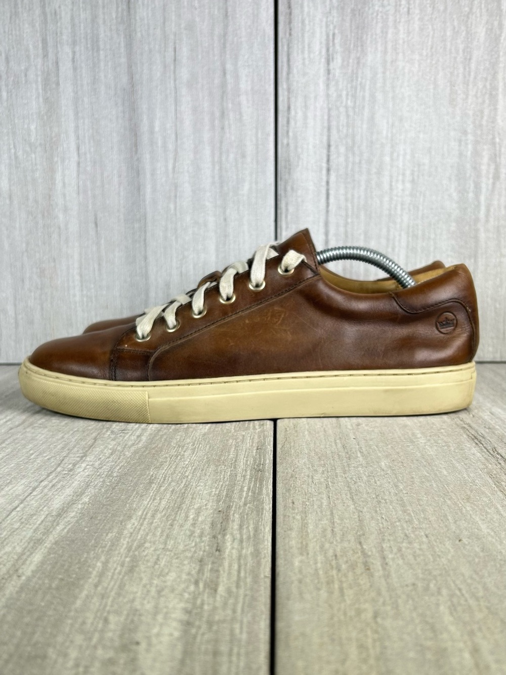 Peter Millar Brown Leather Casual Lace Up Sneaker Dress Shoe Men’s Size 10.5 - Picture 2 of 11
